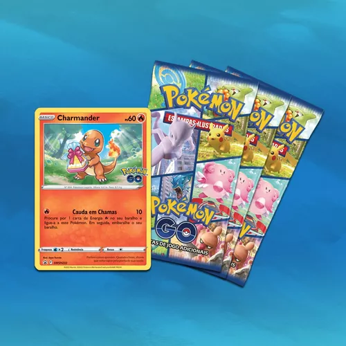 Blister triplo cartas pokemon tcg charmander coleção pokemon go em