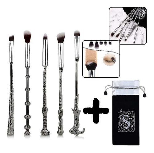 Set 5 Brochas  Ideal Regalo Con Estuche Maquillaje 