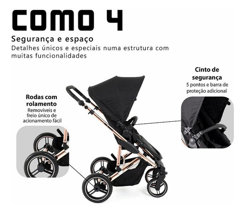 Carrinho Abc Design 3 Em 1 Linha Diamond Asphalt Como 4