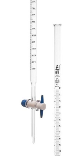 Bureta Recta Vidrio Clase A 25ml Llave Teflón Eisco