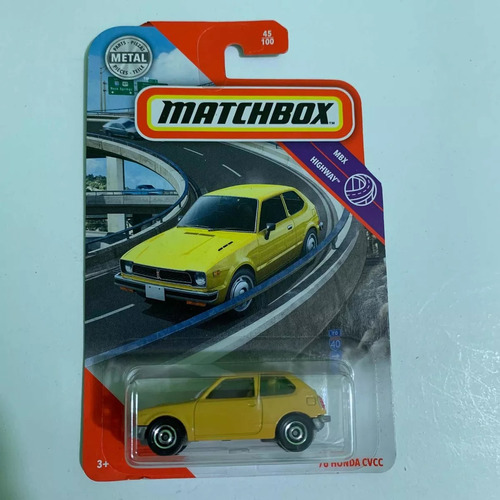 Matchbox Honda Cvcc Mbx Highway Coche Vintage Amarillo 1976