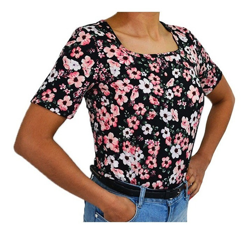 Camiseta Blusa Playera Casual De Moda Manga Corta Para Dama