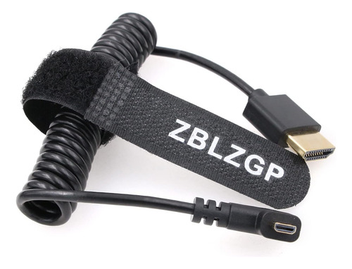Zblzgp 8k Cable Hdmi Enrollado En Ángulo Recto Tipo A Hdmi 2