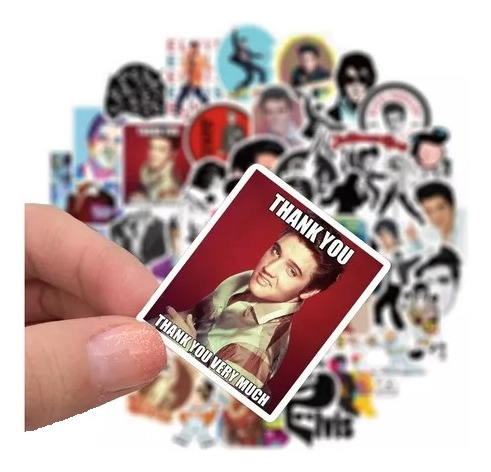 50 Stickers De Elvis Presley - Pegatina Autoadhesiva