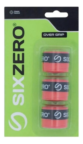 Cubre Grip Sixzero Tenis Padel Absorbente Liso Blister X3u Color Rojo