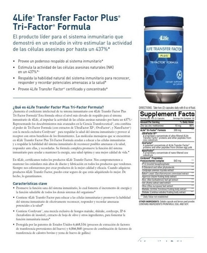 4life Plus Transfer Factor Tf Plus + Energy Energía Natural