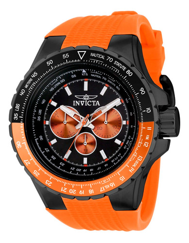 Reloj Análogo Invicta 39306 Deportivo  Aviator Naranja