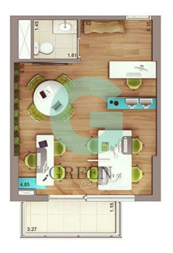 Imagem 8 de 15 de Sala Comercial Na Praça São Paulo, 40 M², 2 Vagas, 1 Banheiro - Chácara Santo Antonio - Gc3347