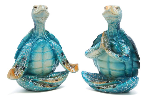 Interestrack Juego De 2 Figuras De Yoga De Tortuga Marina Az