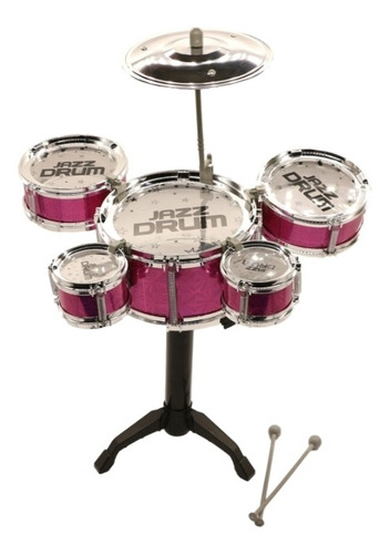 Bateria Musical Infantil Com Baqueta Brinquedo Menino Menina