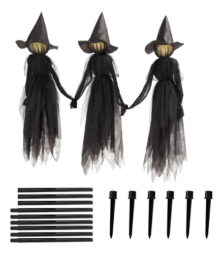 Pack 3 Colgantes Bruja De Halloween. 3 Pzas De Brujas. 