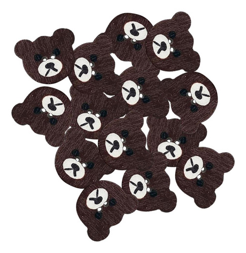 2 Botones De Madera Con Forma De Oso De 50 Piezas, 2