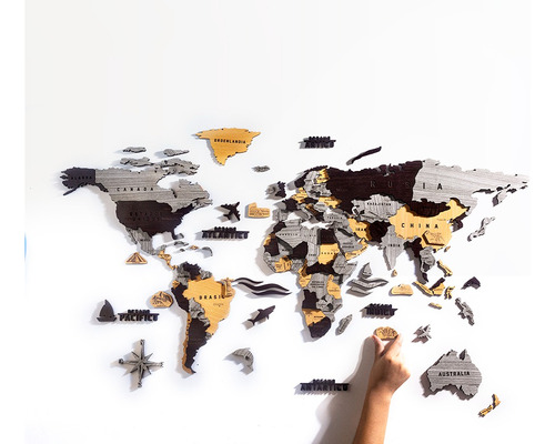 Puzzle 3d Mapa Mundi -g- Black