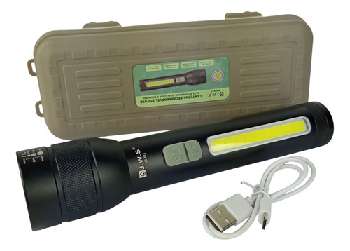 Lanterna Camping Pesca Led P50 Recarregável Com Zoom