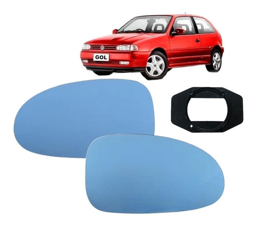 Par Lente Azul + Base Retrovisor Gol G2 Bola 1995/1999 Le/ld