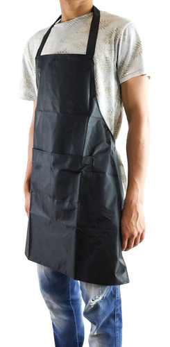 Imagen 3 de 3 de Pechera Con Bolsa Impermeable Peluqueria Barberia O Cocina