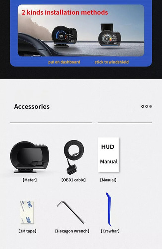Velocímetro Hud P6 De Doble Sistema Obd&gps Smart Gauge