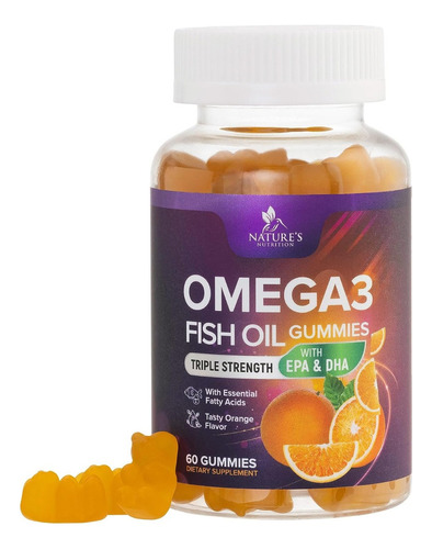 Nature's Nutrition | Omega 3 Fish Oil | 60 Gummies