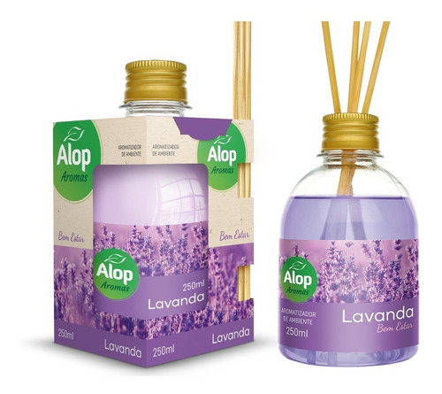 Aromatizador De Ambientes 250ml Escolha O Seu Alop Aromas Cor Lavanda