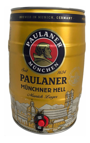 Cerveja Paulaner Munchner Hell Munich Lager Barril 5 Litros