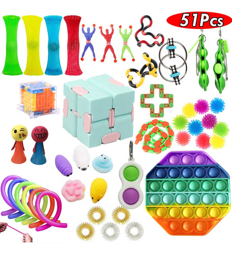 51pcs Anti Estrés Fidget Juguetes Dedo Para Relajar Spiner