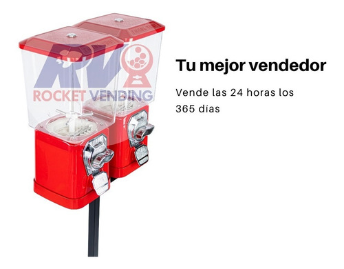 Chiclera Doble A 2 Pesos +base + Frutita + Chicles Vending Modulo