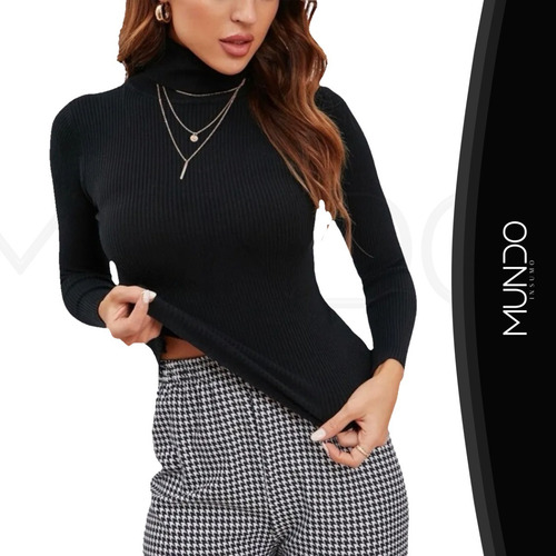 Beatle Sweter Cuello Alto Doble De Mujer Varios Colores