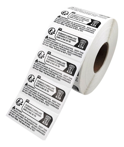Etiquetas De Advertencia De Asfixia Suministros De 6x3 Cm