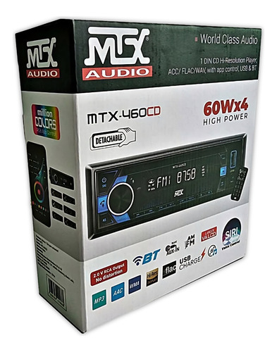 Autoestereo Mtx Audio Mtx460cd 1 Din Reproductor Usb Aux Cd