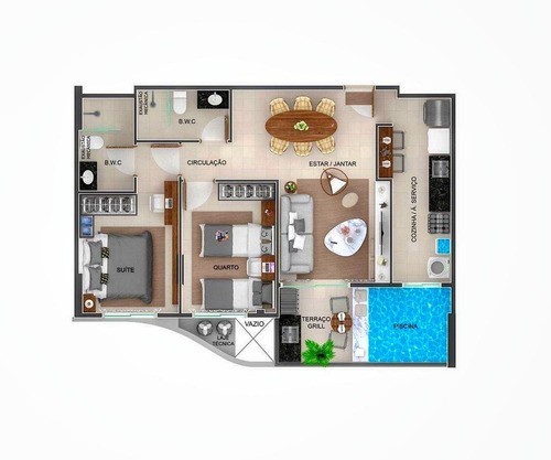 Imagem 26 de 30 de Edifício Studio Design Apartamento 1 Quarto E Sala Na Ponta Verde - Ap0021