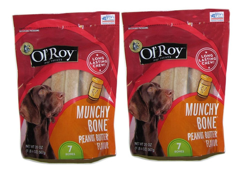 Ol Roy Munchy Bone Peanut Butter Sabor 20 Oz 2 Pack