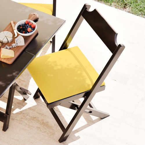 Conjunto Jogo de Jantar Mesa Retangular 120x70 E com 4 Cadeiras Rofemar Moveis Cor Amarelo