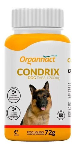 Condrix Suplemento Saúde Animal Para Cachorro 1200mg 60 Comp