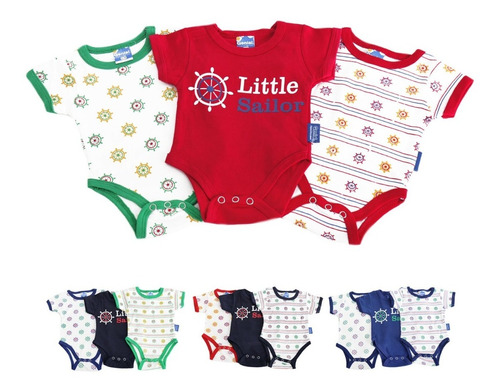 Bodys Para Bebes Niño Varon Set 3 Piezas Ropa Genial Algodon