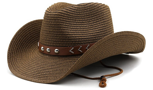 Sombrero De Paja Estilo West Cowboy Panamas Uv Pr Para Hombr