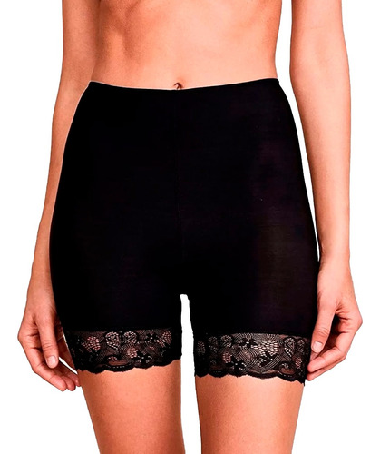 Short Anágua Segunda Pele Com Renda Lingerie