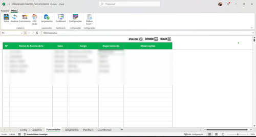 Planilha Dashboard Controle De Atestado 1.2