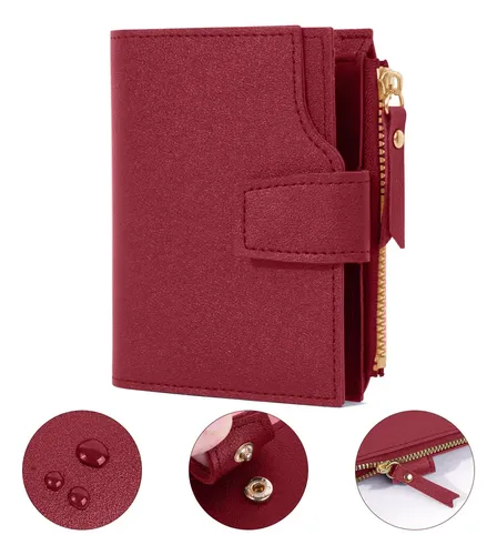 Cartera Mujer Piel Cartera De Piel Para Mujer Con Protección RFID - Verde, Múltiples Compartimentos - Monedero Y Tarjetero Monedero Protección RFID