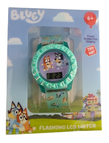 Reloj Bluey & Bingo Ldc Digital Con Luces Color de la correa Verde