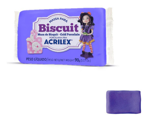 Massa Para Biscuit 90g Acrilex Cor 516-violeta