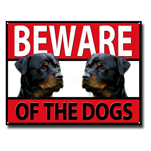 Señal De Metal  Cuidado Perros  Rottweiler, Señal De ...