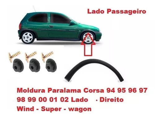 Moldura Paralama Gm Corsa Wind Hatch 1996 Até 2002 Traseiro Texturizado  Lado Esquerdo Motorista - Castelo Auto Peças