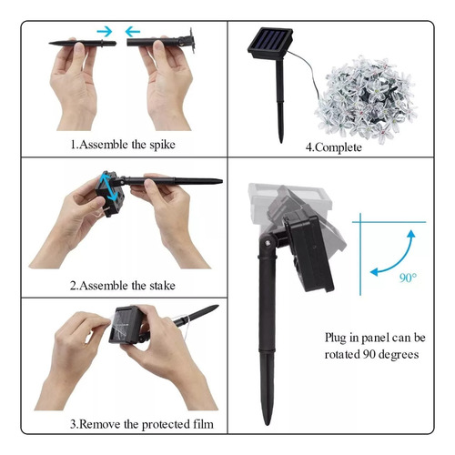 Tira Luces Flores De Cerezo Led Solares 5m Navidad