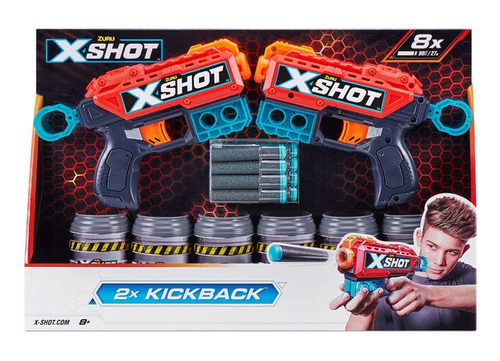 Pistola Nerf/ X Shot Excel 2x Kickback Con 8 Dardos 