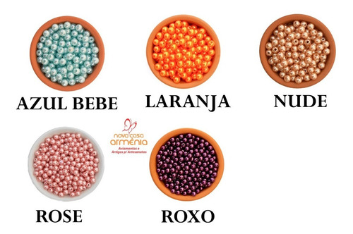 Imagem 7 de 9 de Perola Abs Inteira 8mm 1000 Peças - Escolha Até 4 Cores
