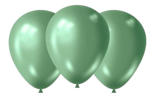 Globos Para Cumpleanos Chrome Verde De 11 Pulgadas X 10 U