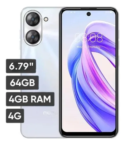 Celular Meizu Mblu 21, 4gb Ram, 64gb Almacenamiento, Dual Sim, Pantalla 6.79'', Conectividad 4g, Batería 4900 Mah, Pantalla 90hz, Cámara Principal 13mp, Cámara Frontal 8mp, Blanco