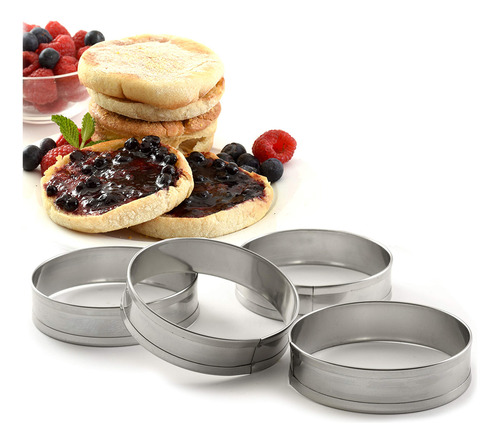 Anillos De Muffin Ingleses De Acero Inoxidable Juego De 4 Pl
