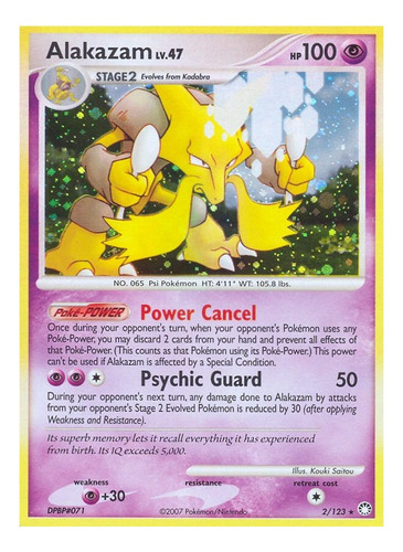 Cartas Pokemon Alakazam Holo