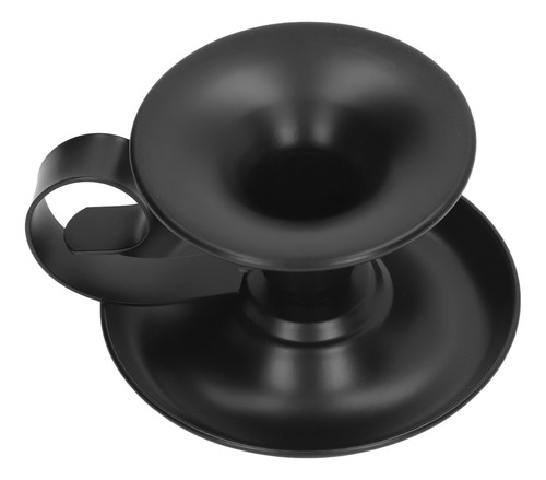 Candelabro Cónico, 2 Unidades, Color Negro Mate, Retro, Simp